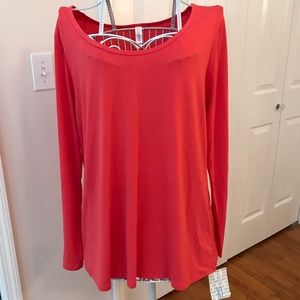 Bright Coral Lynnae Top by LuLaRoe